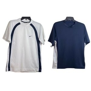 2 LOT VTG Nike Golf Dri- Fit Polo Shirt SZ M